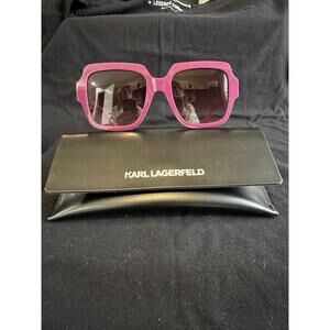 Karl Lagerfeld Purple Square Sunglasses with Case
